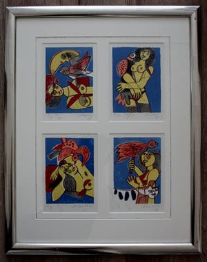 Corneille - 4 ingelijste litho's - 1983 kopen? Bied vanaf 450!