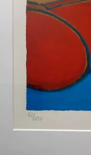 Corneille - " FEMME ROUGE" - Fantastisch ingelijste, grote zeefdruk uit 1997 kopen? Bied vanaf 345!