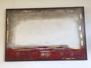 Niet of onleesbaar gesigneerd - Abstract werk met rood en goud kopen? Bied vanaf 1!