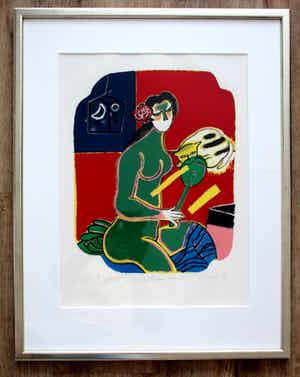 Corneille - ingelijste zeefdruk: Intérieur Chinois - 1987 verkocht voor € 275!