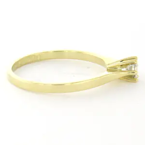 CHRIST 14k geel gouden solitair ring met briljant geslepen diamant tot. 0.15ct kopen? Bied vanaf 210!
