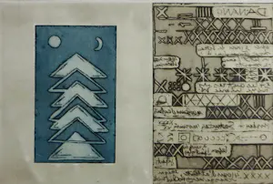 Jan Montyn - Ets, Vietnam Graffito - Ingelijst kopen? Bied vanaf 100!