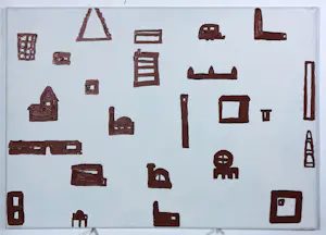 Paul Nassenstein - Acryl op doek, Landschap met gebouwtjes kopen? Bied vanaf 300!