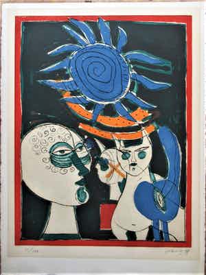 Corneille - Femme et chat au bain de soleil verkocht voor € 375!