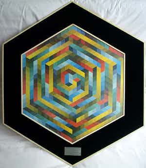 (Naar) Victor Vasarely : Herdenkingsmaquette 1979 , Samenwerking OBN en VAGWW verkocht voor € 75!