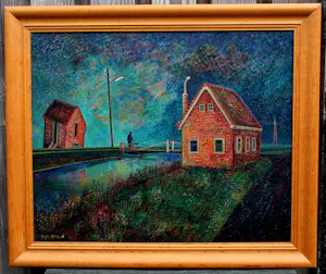 Dirk Breed - Ingelijste olieverf op doek(nette lijst!) kopen? Bied vanaf 1500!