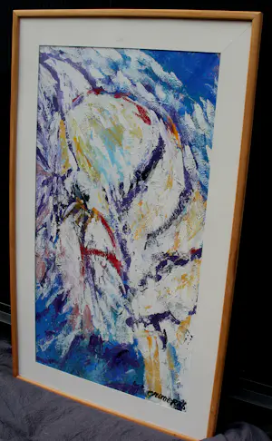 Jan Cremer - Ingelijste olieverf: azende adelaar - 1986(groot werk!) kopen? Bied vanaf 2995!