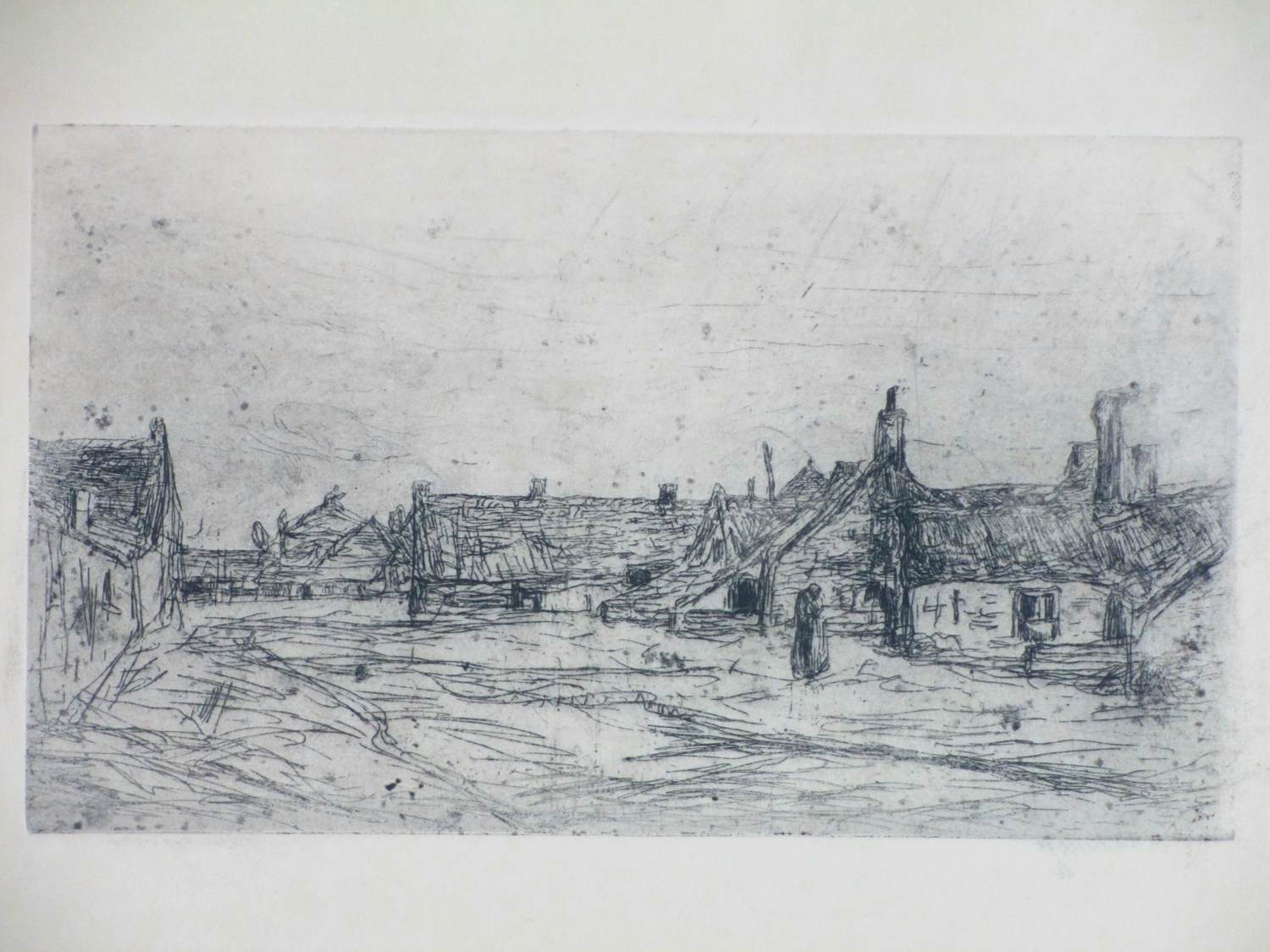 Floris Verster - Gezicht op Katwijk - Ets verkocht voor € 75!