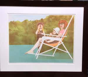 Aat Verhoog - Grote litho ,Moeder met kinderen, gesigneerd en ingelijst verkocht voor € 65!