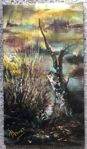 Jan Bevort - Waterrijk boslandschap in prachtige kleuren. kopen? Bied vanaf 75!
