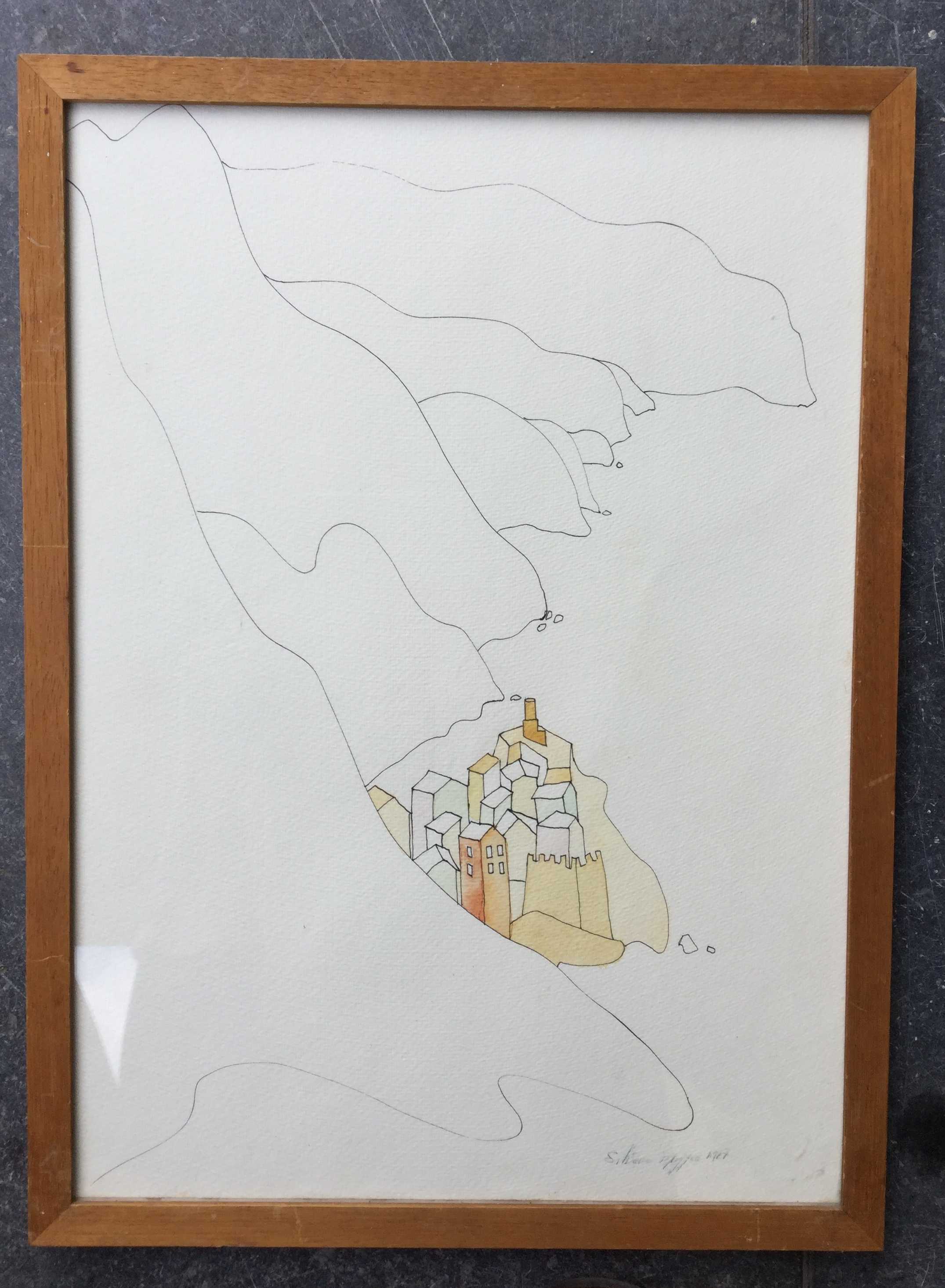 Niet of onleesbaar gesigneerd - C2232-13 - Dorpje aan de voet van een berg kopen? Bied vanaf 1!