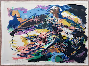 Karel Appel - Black mountains, litho kopen? Bied vanaf 1100!