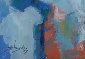 Jelle Hoogstra - Gouache: 'Vier figuren' - 1987 kopen? Bied vanaf 100!