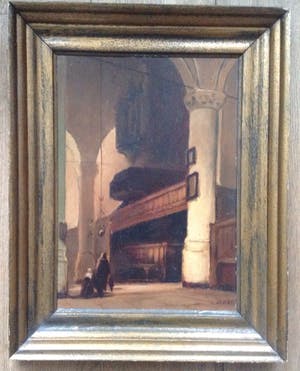 Niet of onleesbaar gesigneerd - van Galen (jaren 40) - kerkinterieur kopen? Bied vanaf 1!