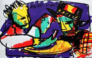 Herman Brood - Zeefdruk: Dus dit is um? verkocht voor € 275!
