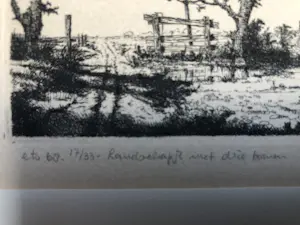 Harmen Kooistra - Landschap met 3 bomen kopen? Bied vanaf 29!