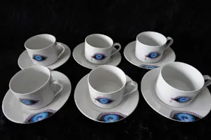 Salvador Dali - La Vanguardia - Koffieservies (6) - Het oog van de tijd - Porselein kopen? Bied vanaf 25!