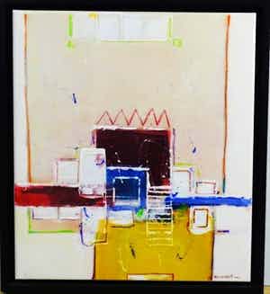 Ron van der Werf - met Acrylverf bewerkte MONOPRINT ABSTRACT Handgesigneerd verkocht voor € 125!