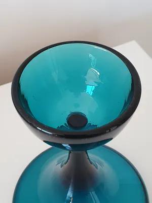 WMF - Glazen blauw-groene kandelaar, ontwerp van Cari Zalloni kopen? Bied vanaf 1!
