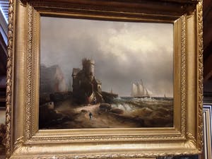 Nicolaas Riegen - Havenhoofd met klipper kopen? Bied vanaf 800!