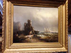 Nicolaas Riegen - Havenhoofd met klipper verkocht voor € 800!
