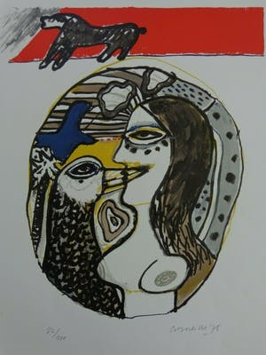 Corneille - NAAKTE VROUWENBUSTE / KLEURLITHO / 70x50cm / SIG / 1975 kopen? Bied vanaf 95!