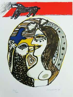 Corneille - NAAKTE VROUWENBUSTE / KLEURLITHO / 70x50cm / SIG / 1975 verkocht voor € 95!