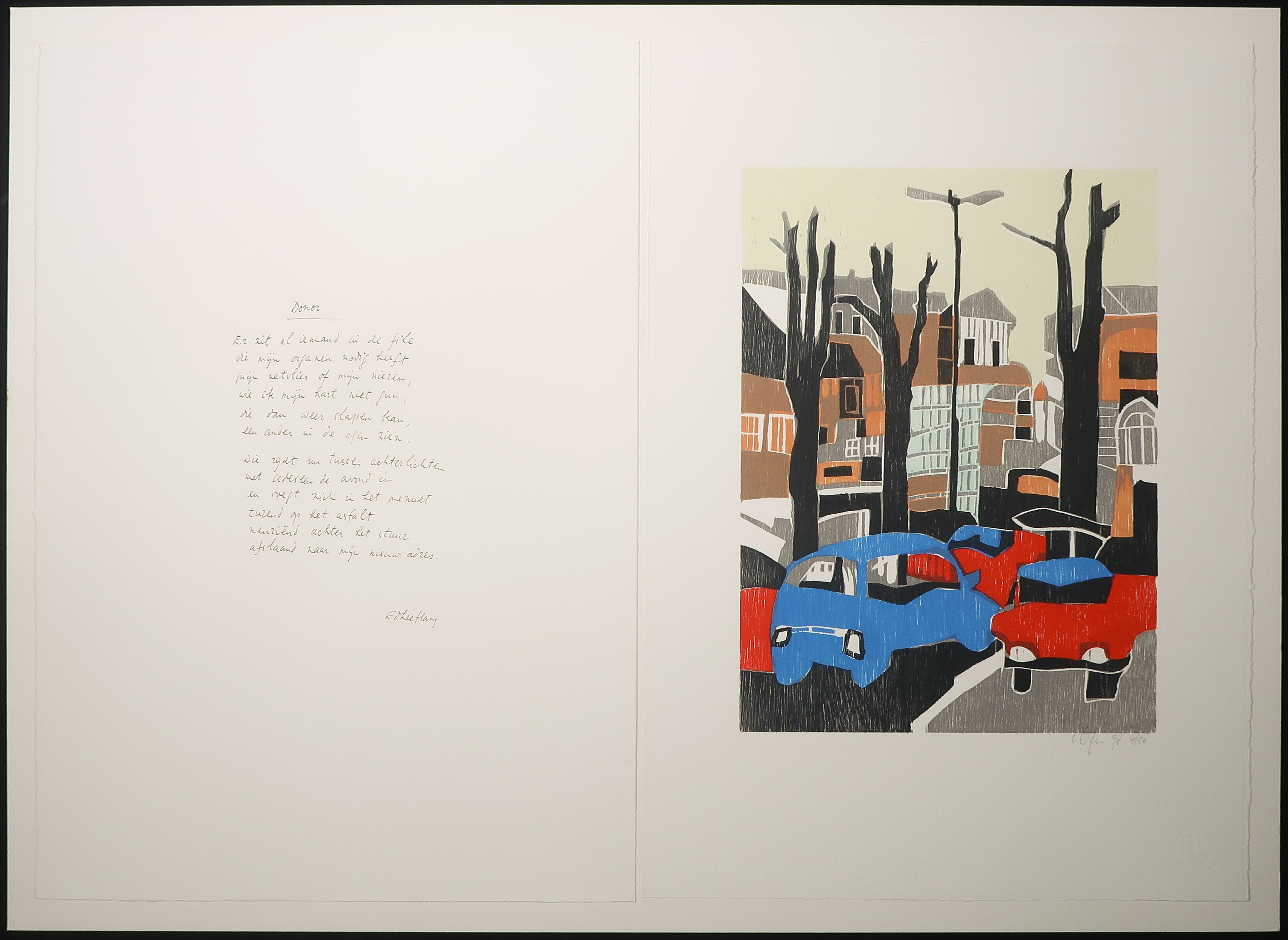 Vincent van Ojen - Grafiek Nu & Poëzie - Houtsnede + Gedicht van Ed Leeflang kopen? Bied vanaf 50!