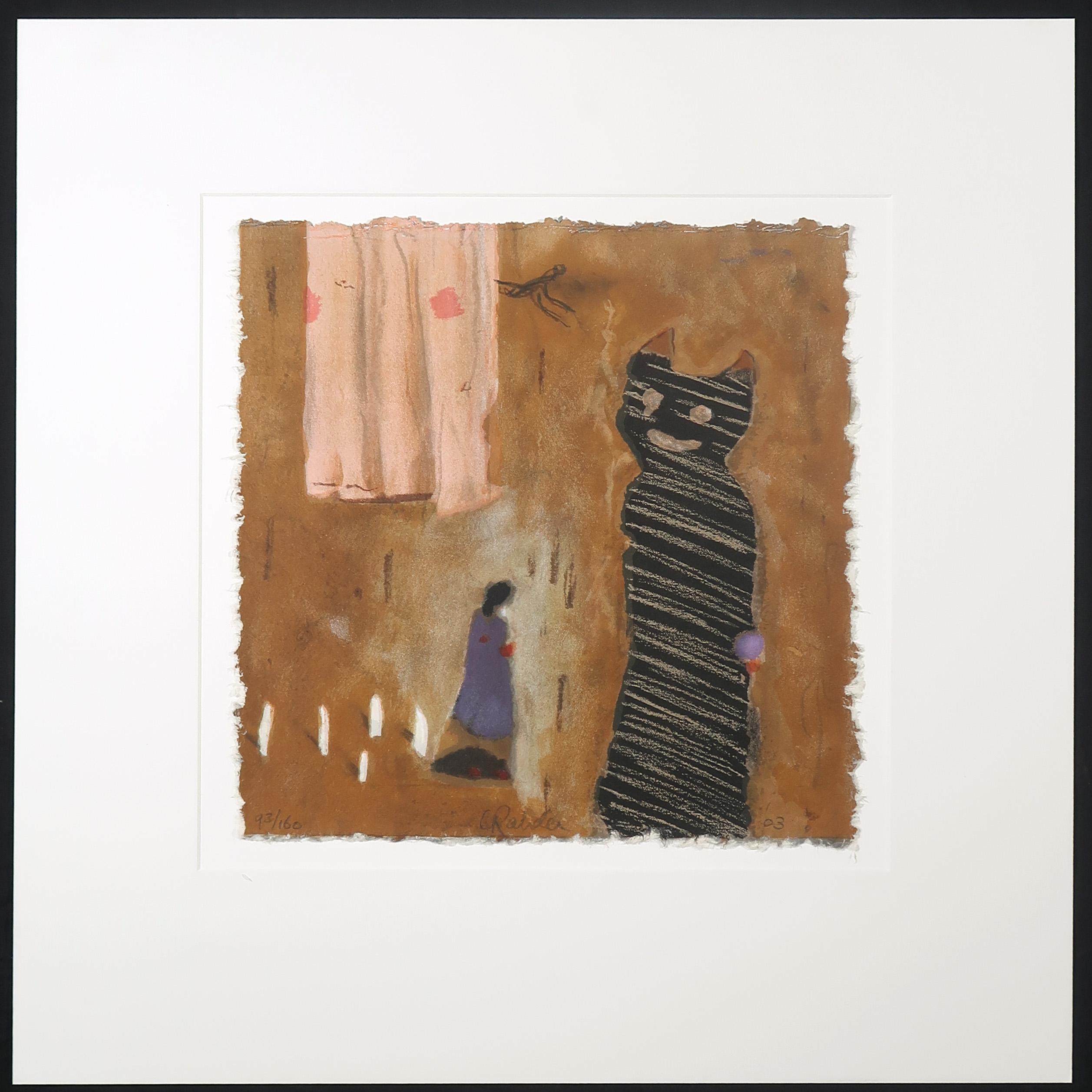 Liesbeth Rahder - Zeefdruk, Kat en figuur kopen? Bied vanaf 35!