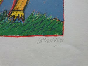 Corneille - GELE KAT / KLEURLITHO / 62x46cm / SIG / 1991 kopen? Bied vanaf 190!