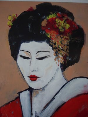 Anke Peddemors - Acryl op doek. "geisha". kopen? Bied vanaf 100!
