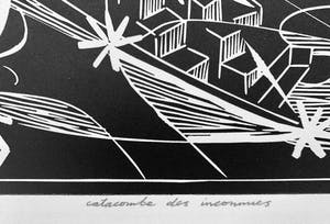 Thomas van der Linden - linosnede - 'Catacombe des inconnues' - 1985 kopen? Bied vanaf 75!