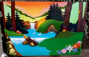 Harold Linker - Landescape 2, olieverf op doek (zeer groot!) kopen? Bied vanaf 1!