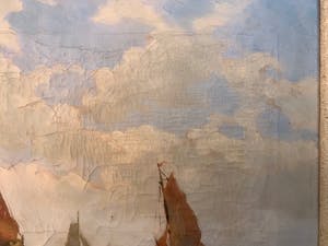 Niet of onleesbaar gesigneerd - Bomschuiten op het strand kopen? Bied vanaf 10!