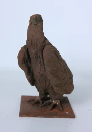 Paul Beckers - Twee sculpturen van ijzer en terracotta, Vogels + boek! kopen? Bied vanaf 200!