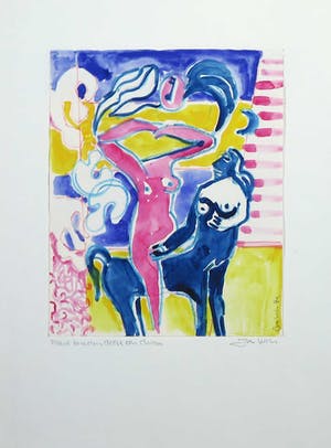 Joe Wols - Lot van twee tekeningen met acryl en balpen kopen? Bied vanaf 1!