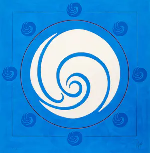 Buy Jack Youngerman - "Galaxy Blue" - Serigraphie - Auflage von 75 - handsigniert - (93 x 91 cm)? Bid from 500!