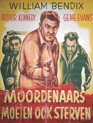 Curiosa - Grote reclameposter (origineel) v.d. film 'Moordenaars moeten ook sterven' 1960 kopen? Bied vanaf 1!