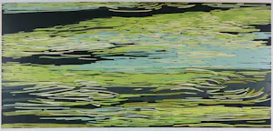 Lenneke Saraber - Linosnede op papier, Nieuw land - Ingelijst kopen? Bied vanaf 70!