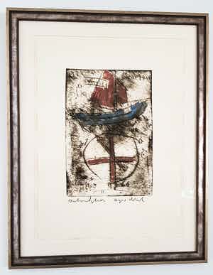 Anton Heyboer - De boot van Heyboer met kompas. verkocht voor € 349!