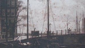 Willem Witsen - ets - Amsterdam - Binnenkant, met wapperende was op de schepen kopen? Bied vanaf 115!