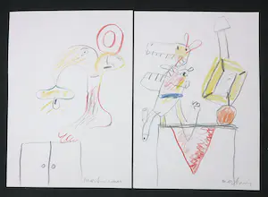 Anton Martineau - Lot van 5 unieke werken op papier! kopen? Bied vanaf 1!