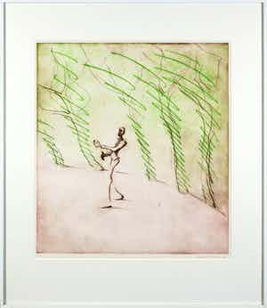 Ronald Tolman - Kleurenets, Het groene strand - Ingelijst verkocht voor € 1!