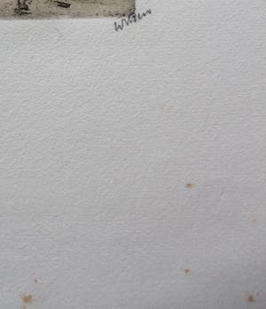 Willem Witsen - Ets: Damrak met gezicht op een steiger en een bouwput kopen? Bied vanaf 250!