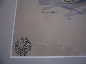 Ernst Bischoff-Culm - Kleurenlitho, Titel, Brand, straatbeeld met koppel. kopen? Bied vanaf 30!