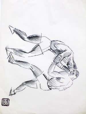 Herman Bieling - Boksgevecht - Tekening verkocht voor € 35!