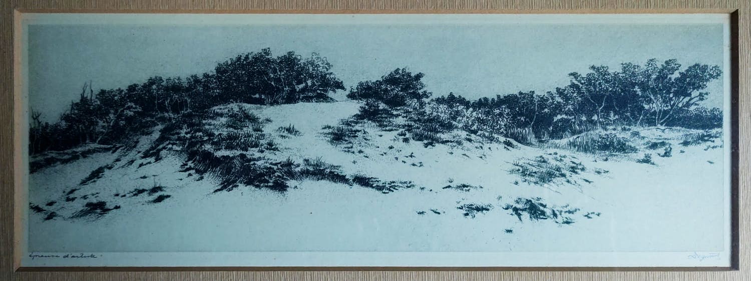 Dirk Harting - Duinlandscahp - Ets rond 1920 verkocht voor € 35!