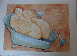 Ada Breedveld - Zeefdruk. Titel, "Visiting Time" . kopen? Bied vanaf 50!