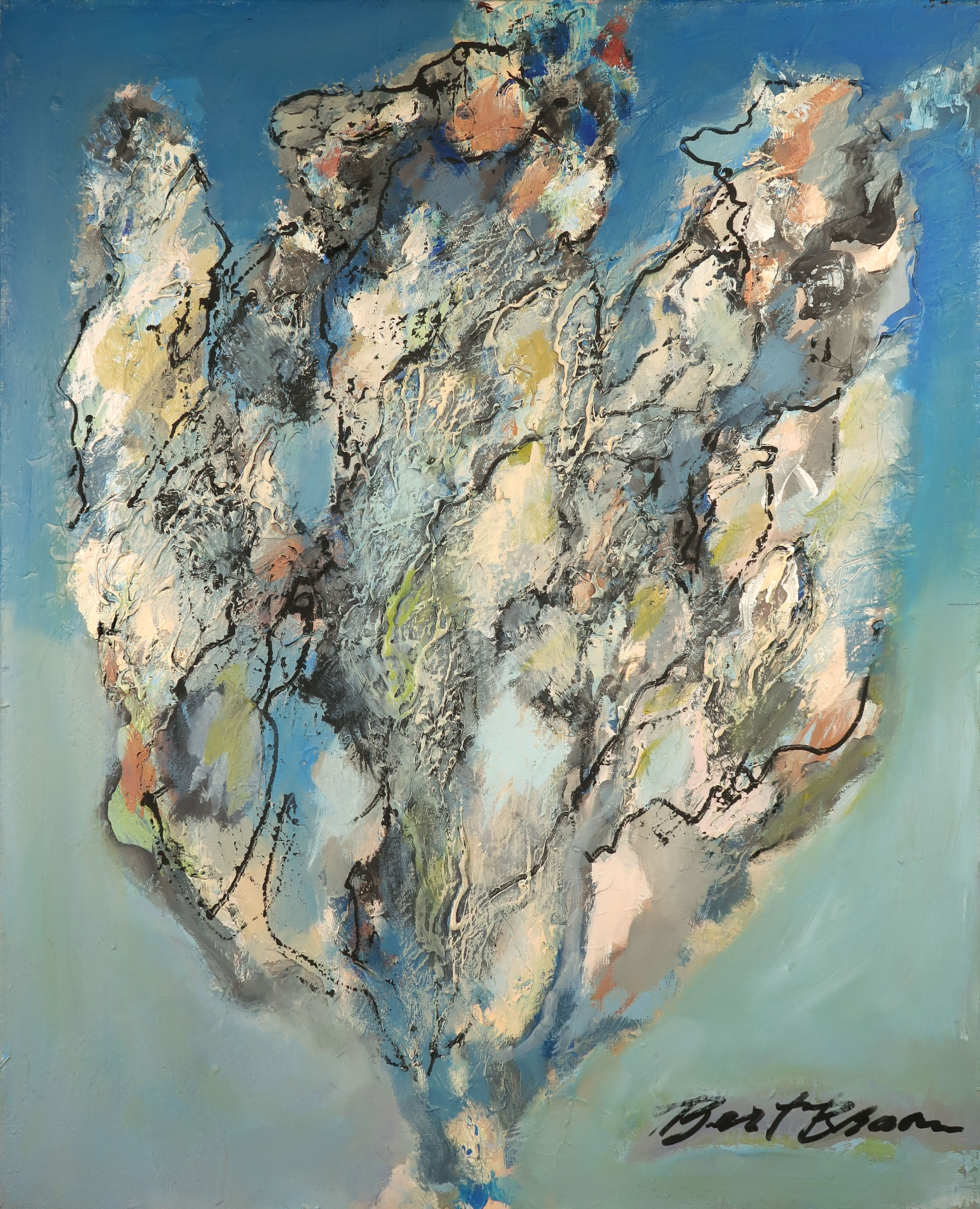 Bert Braam - Acryl op doek, Plantaardig (Groot) verkocht voor € 200!