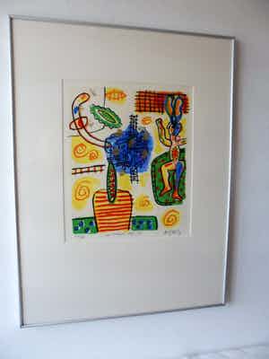 Keimpe Kootstra - Zeefdruk. Titel. "Een zomerse dag II ". verkocht voor € 35!